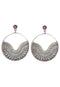 Purple Stone Studded Oxidised Earrings 15g